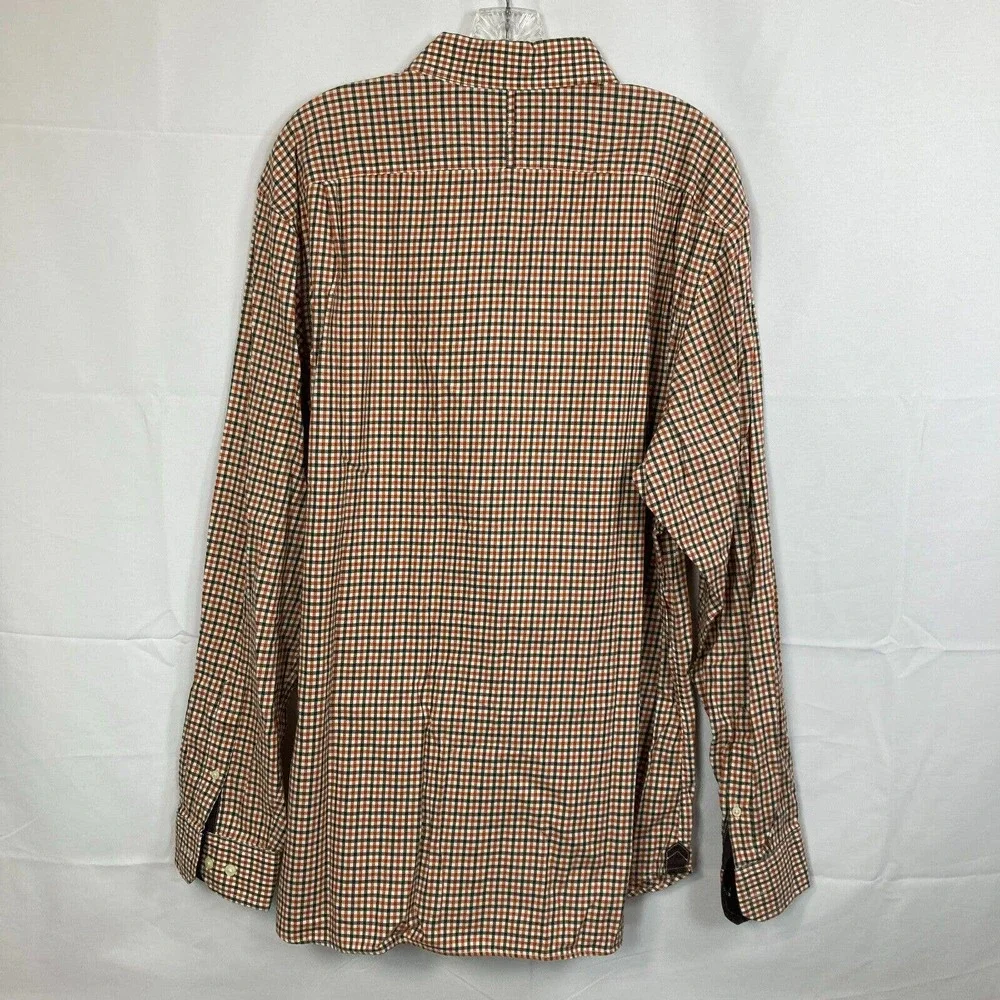 Banana Republic Shirt Mens Sz XL 17 17.5 Button Down Beige Check Cotton‎ Dress